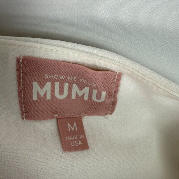 Show Me Your MuMu Paris Maxi Slit Gown White Stretch M - Picture 11 of 13